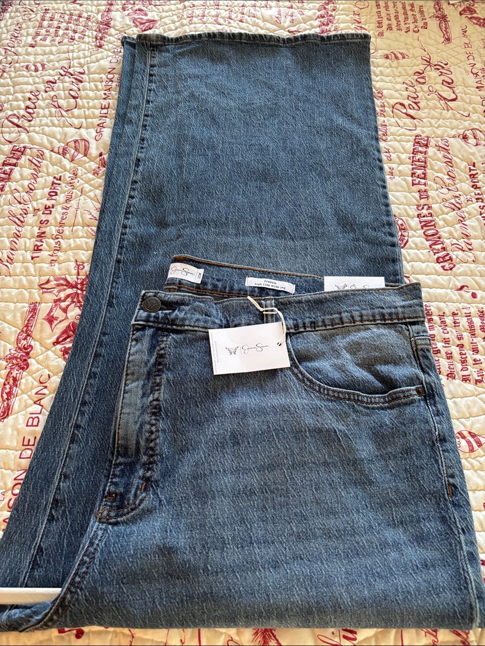 NWT Jessica Simpson Freesia High Rise Wide Leg Jeans - Blue SIZE 20W
